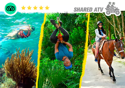 SuperCombo Snorkel Tour Zipline and cenote all in one day with ATV ride